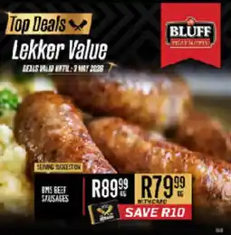 Bluff Meat Supply Bms Beef Sausages offer