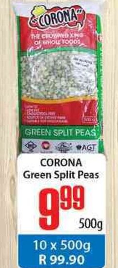 Elite Cash & Carry Corona Green Split Peas 500g offer