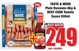 Boxer Superstores Tastes & More Plain Russians & Best Cook Tomato Sauce offer