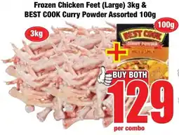 Boxer Superstores Frozen Chicken Feet & Best Cook Curry Powder Assorted offer