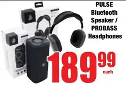 Boxer Superstores Pulse Bluetooth Speaker/ Probass Headphones offer