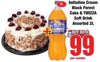Boxer Superstores Imitation Cream Black Forest Cake & Twizza Soft Drink Assorted offer