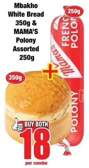 Boxer Superstores Mbakho White Bread & Mama's Polony Assorted offer
