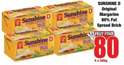 Boxer Superstores Sunshine D Original Margarine 80% Fat Spread Brick offer