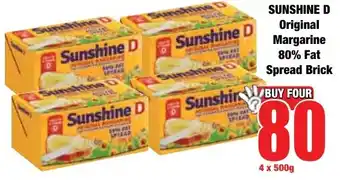 Boxer Superstores Sunshine D Original Margarine 80% Fat Spread Brick offer