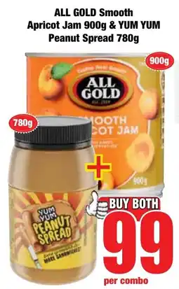 Boxer Superstores All Gold Apricot Jam & Yum Yum Peanut Spread offer