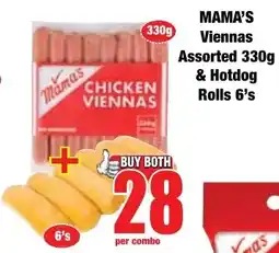 Boxer Superstores Mama's Viennas Assorted & Hotdog Rolls offer