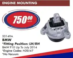 Goldwagen BMW Engine Mounting offer