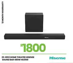 Fair Price Hisense home theatre sound bar 480w offer