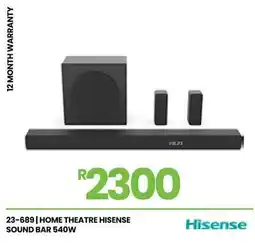 Fair Price Hisense home theatre sound bar 540w offer