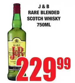 Boxer Superstores J&B rare blended scotch whisky offer
