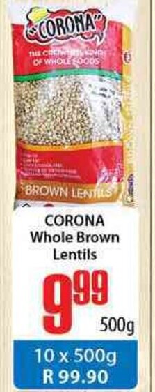 Corona Whole Brown Lentils 500g