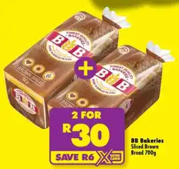 Shoprite BB Bakeries Sliced Brown Bread 700g offer