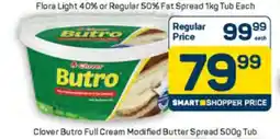 Pick n Pay Clover Butro Full Cream Modified Butter Spread 500g Tub offer