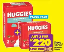 Shoprite Huggies Dry Comfort Value Pack Disposable Nappies offer