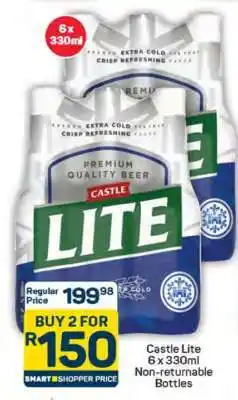 Pick n Pay Castle Lite 6 x 330ml Non-Returnable Bottles offer