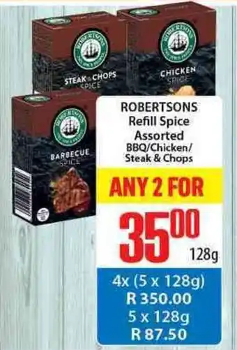 Elite Cash & Carry Robertsons Refill Spice Asstd 128g offer