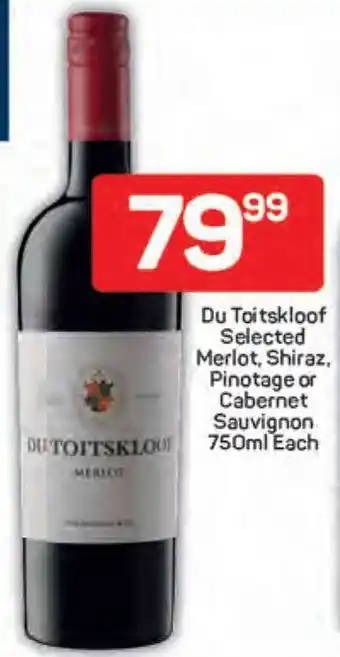 Pick n Pay Du Toitskloof Selected Merlot, Shiraz, Pinotage or Cabernet Sauvignon offer