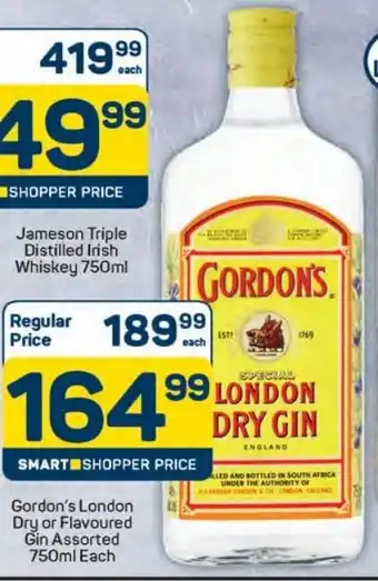 Pick n Pay Hypermarket Gordon's London Dry or Flavoured Gin Assorted offer