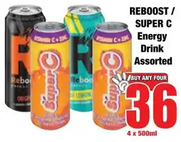 Boxer Superstores Reboost/ Super C Energy Drink Assorted offer
