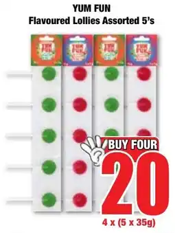 Boxer Superstores Yum Fun Flavoured Lollies Assorted offer