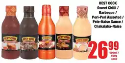 Boxer Superstores Best Cook Sweet Chilli/ Barbeque/ Peri-Peri Assorted/ Pele-Naise Sauce/ Chakalaka-Naise offer