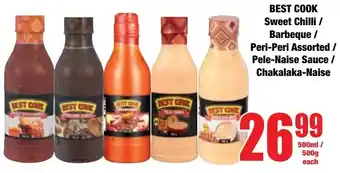 Boxer Superstores Best Cook Sweet Chilli/ Barbeque/ Peri-Peri Assorted/ Pele-Naise Sauce/ Chakalaka-Naise offer