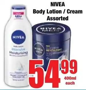 Boxer Superstores Nivea Body Lotion/ Cream Assorted offer