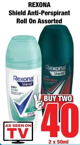Boxer Superstores Rexona Shield Anti-Perspirant Roll On Assorted offer