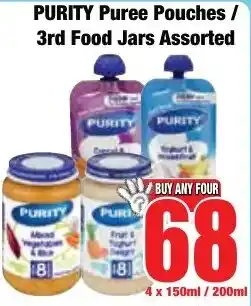 Boxer Superstores Purity Puree Pouches/ 3rd Food Jars Assorted offer