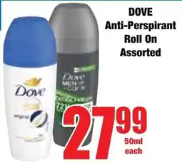 Boxer Superstores Dove Anti-Perspirant Roll On Assorted offer