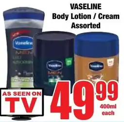 Boxer Superstores Vaseline Body Lotion/ Cream Assorted offer