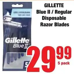 Boxer Superstores Gillette Blue II/ Regular Disposable Razor Blades offer