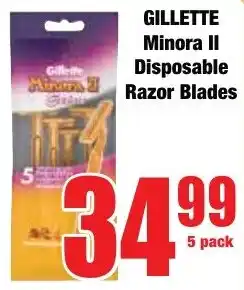 Boxer Superstores Gillette Minora II Disposable Razor Blades offer