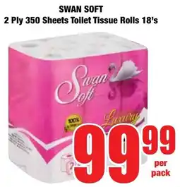 Boxer Superstores Swan Soft 2 Ply 350 Sheets Toilet Tissue Rolls offer