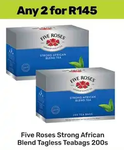 Game Five Roses Strong African Blend Tagless Teabags offer