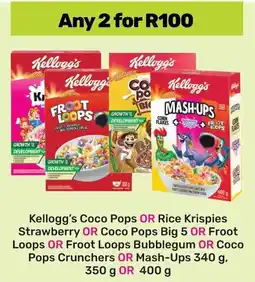 Game Kellogg's Coco Pops, Rice Krispies Strawberry, Coco Pops Big 5, Froot Loops Bubblegum, Coco Pops Crunchers, Mash-Ups offer