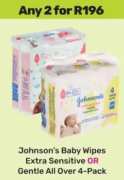 Game Johnson's Baby Wipes Extra Sensitive or Gentle All Over offer