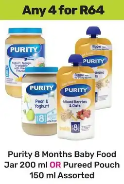 Game Purity 8 Months Baby Food Jar OR Pureed Pouch Assorted offer