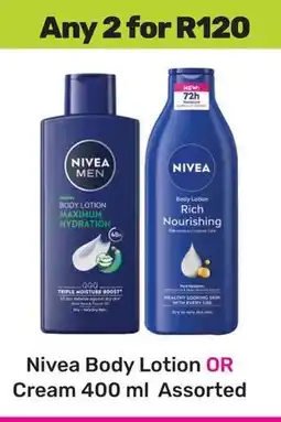 Game Nivea Body Lotion OR Cream Assorted offer