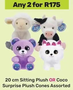 Game Sitting Plush OR Coco Surprise Plush Cones Assorted offer