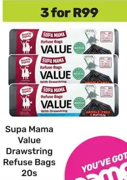 Game Supa Mama Value Drawstring Refuse Bags offer