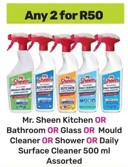 Game Mr. Sheen Kitchen OR Bathroom OR Glass OR Mould Cleaner OR Shower OR Daily Surface Cleaner Assorted offer