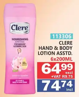 Arrow Cash And Carry Clere hand & body lotion offer