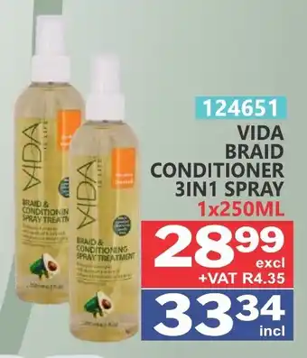 Arrow Cash And Carry Vida braid conditioner 3in1 spray offer