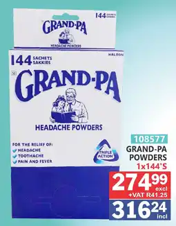 Arrow Cash And Carry Grand-pa powders offer