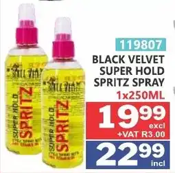 Arrow Cash And Carry Black velvet super hold spritz spray offer