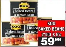 Advance Cash n Carry KOO BAKED BEANS 215G X 6's offer