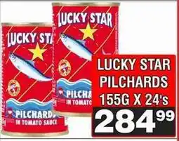 Advance Cash n Carry LUCKY STAR PILCHARDS 155G X 24's offer
