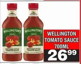 Advance Cash n Carry WELLINGTON TOMATO SAUCE 700ML offer